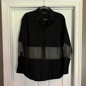 Zara Black Button-Up Shirt